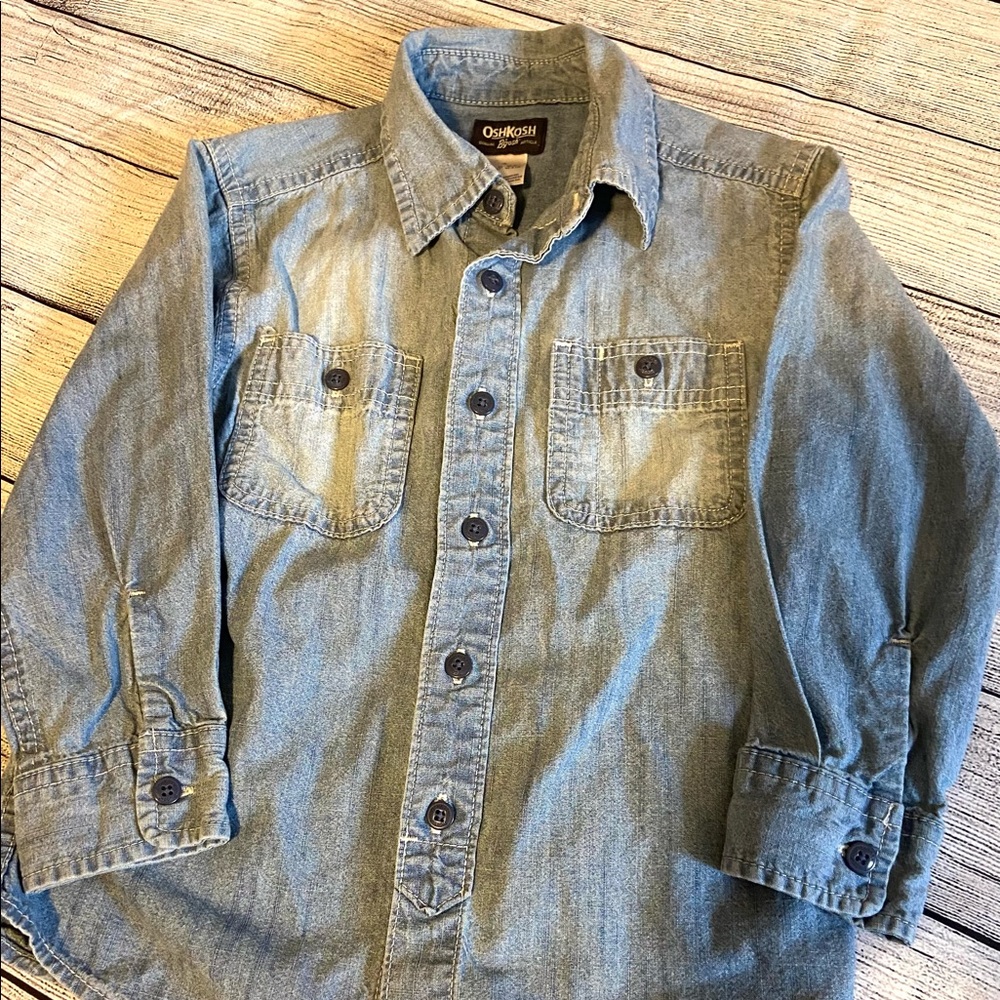 Light denim button-up up shirt